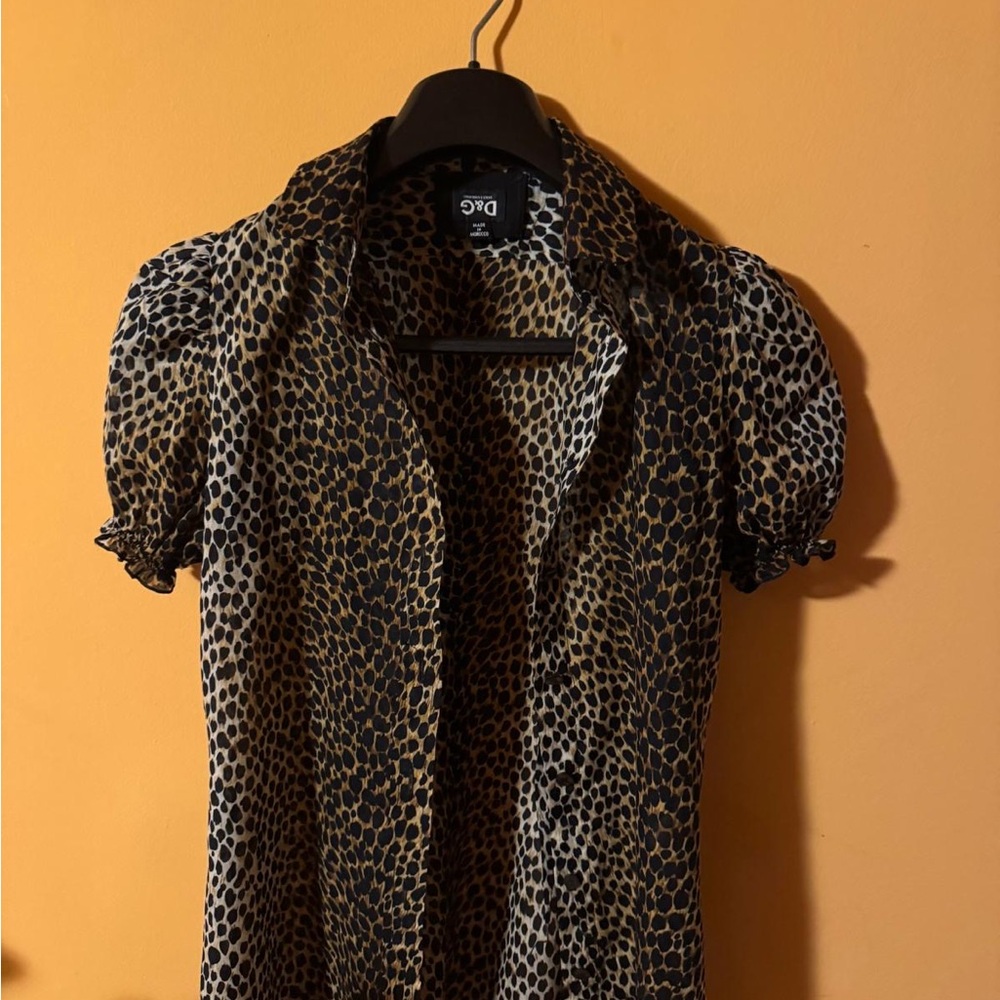Dolce & Gabbana Brown and Black Casual Button Down Shirt